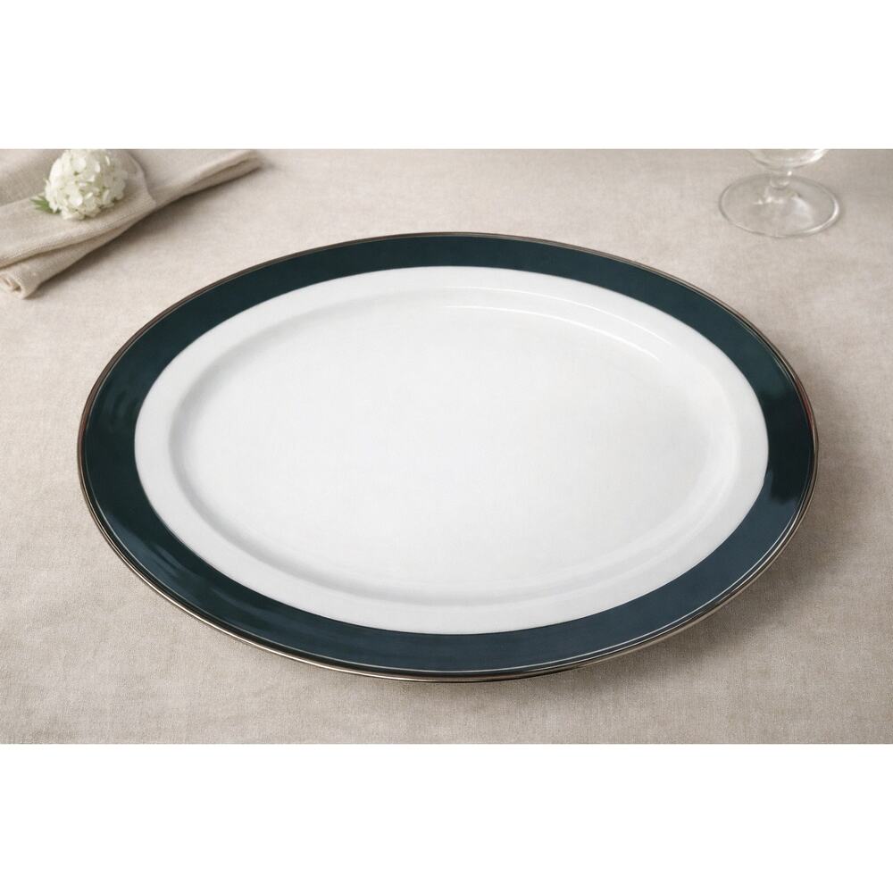 Noritake Heidelberg 2793 Legacy Green Oval Serving Platter – 13.5" Vintage China